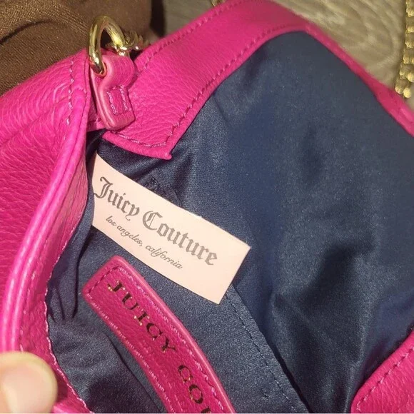 Juicy Couture Leather Pink Mini Chain Link Crossbody Bag - Picture 5 of 8
